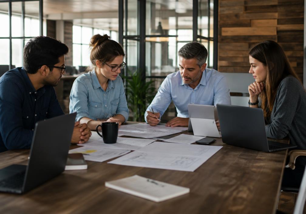 Team reviewing loan documents